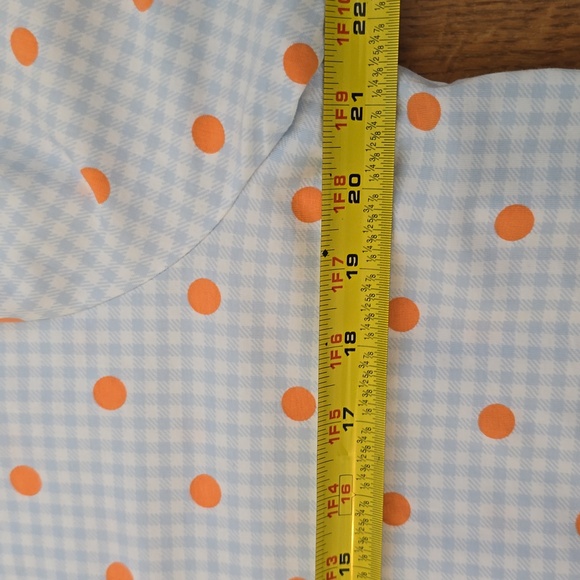 LANDS END BRAND WOMEN'S LONG SLEEVE BLUE & WHITE CHECKERED & DOTS TOP SIZE LARGE - Picture 9 of 14